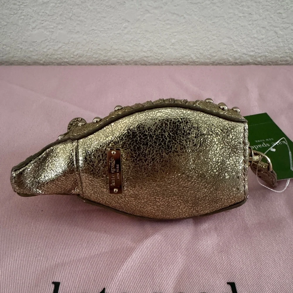 Kate Spade Gold Cosmetic Bag Seashell Design - Picture 3 of 5